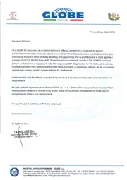 List polecający od firmy GLOBE po polsku.